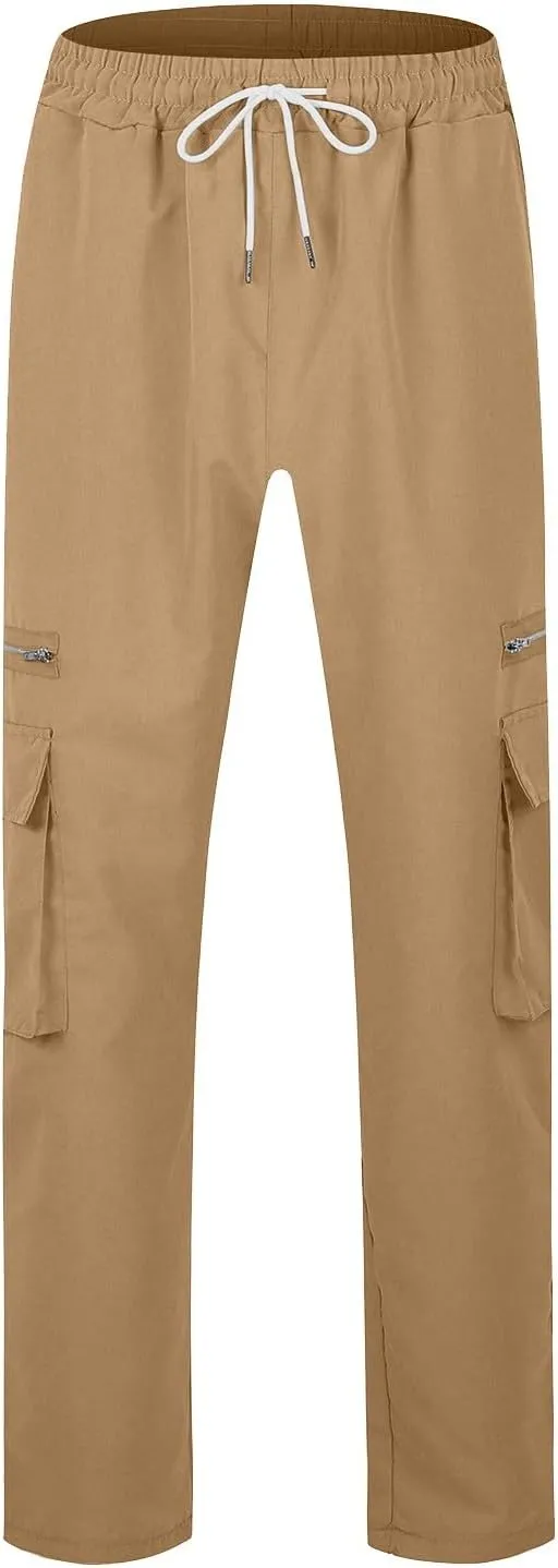 ADHOWBEW Cargos Pants Men Waterproof Pockets Workout Construction Hiking Big and Tall Joggers