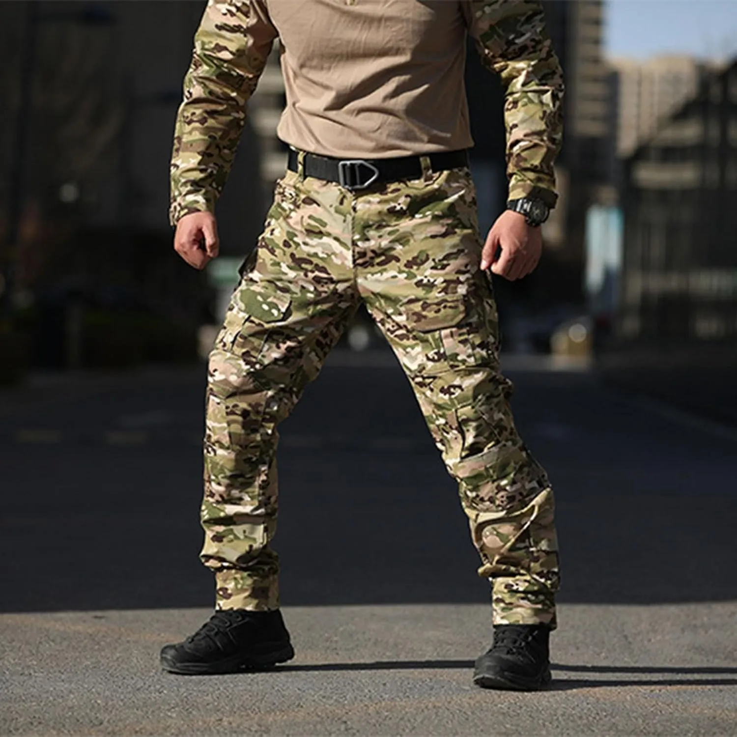 ADHOWBEW Mens Tactical Cargo Pants Stretch Relaxed Fit Waterproof Work Big and Tall Construction Joggers