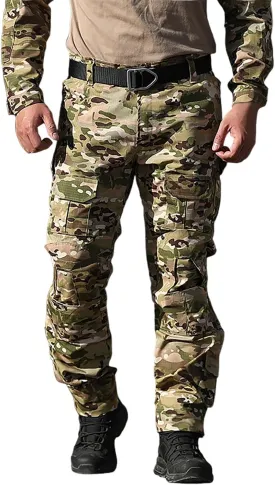 ADHOWBEW Mens Tactical Cargo Pants Stretch Relaxed Fit Waterproof Work Big and Tall Construction Joggers
