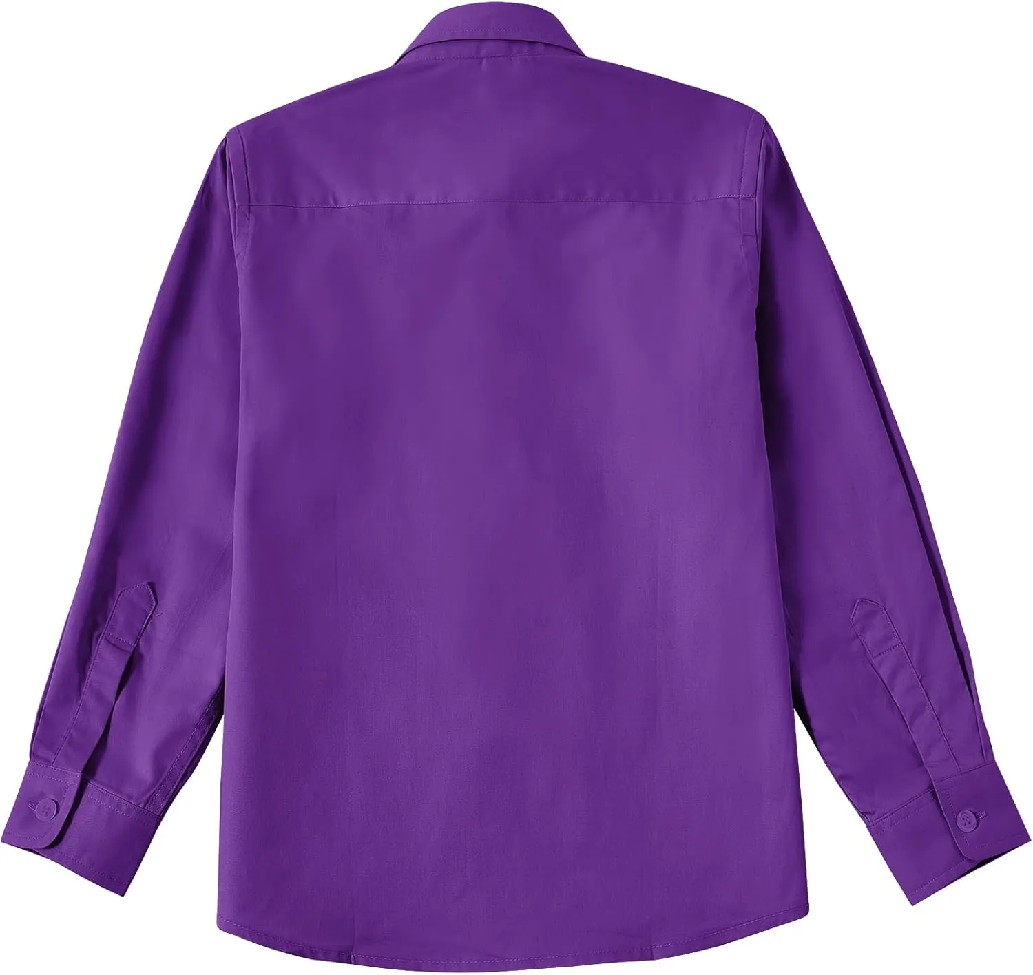 Boys' Button Down Dress Shirts Kids Long Sleeve Solid Collared Uniform Shirt for Toddler Boy (Size 2T-20)