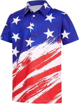 Boys Performance Polo Shirt Short Sleeve Golf Clothes for Active Casual Size 5-14