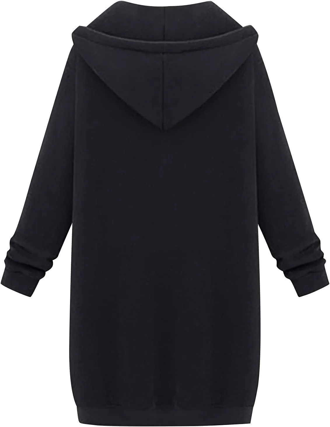 Cdiecer Women Hoodies Zip Up Long Hooded Sweatshirt Jacket Casual Front Cardigan Plus Size Fall Winter Coat with Pockets