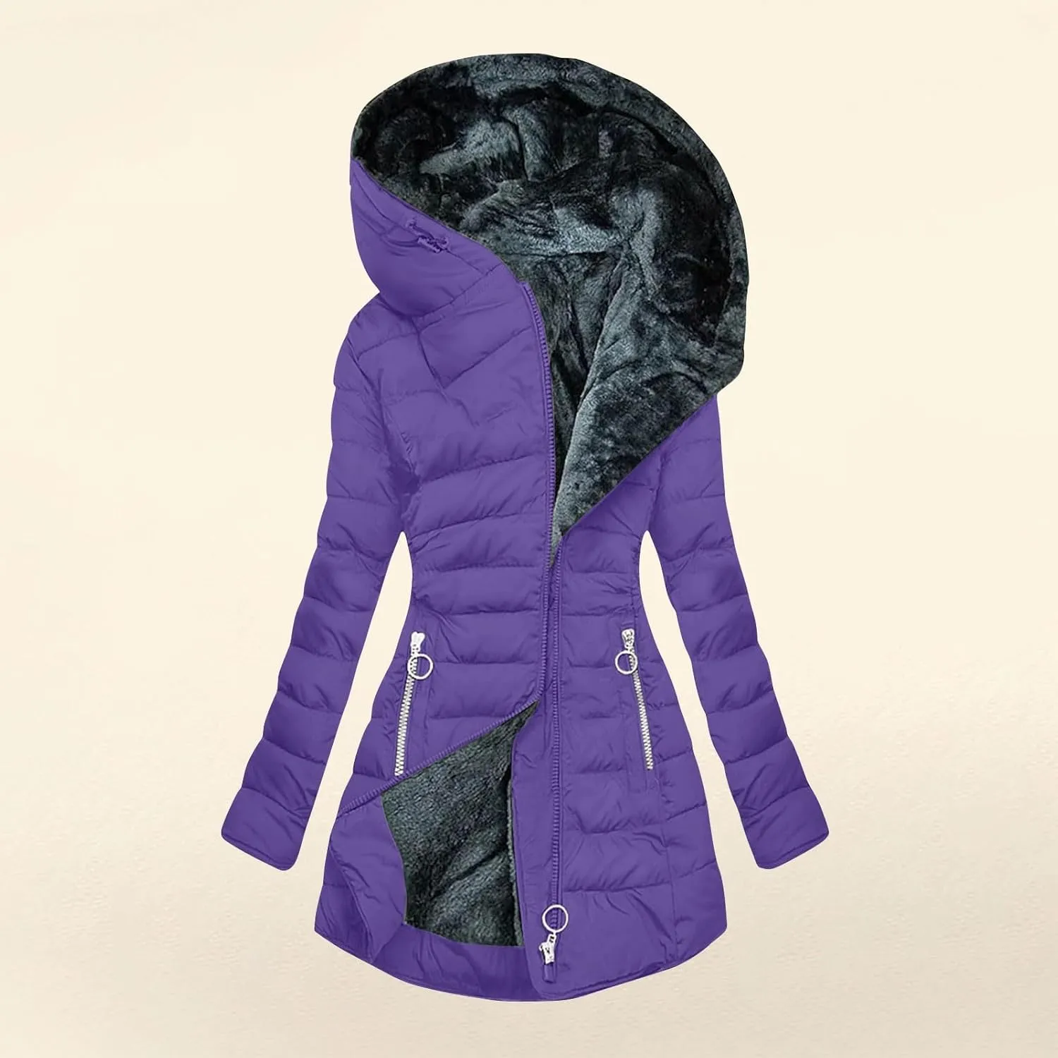 Ceboyel Womens Puffer Down Jacket 2024 Warm Winter Coats Jackets Hooded Thicken Parkas Plus Size Trendy Clothing With Hood