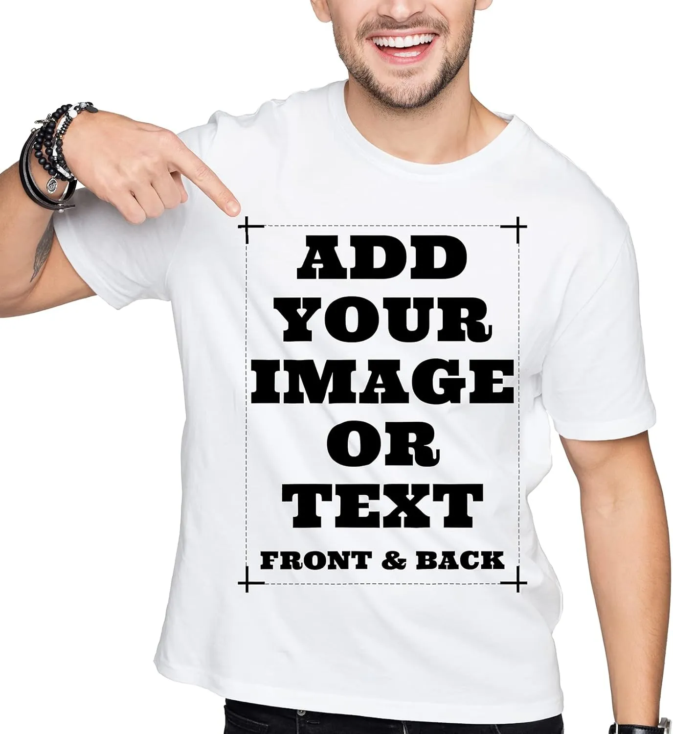 Custom Shirts for Men & Women, Customized Personalized Tshirts, Design Your Own Shirts Front & Back