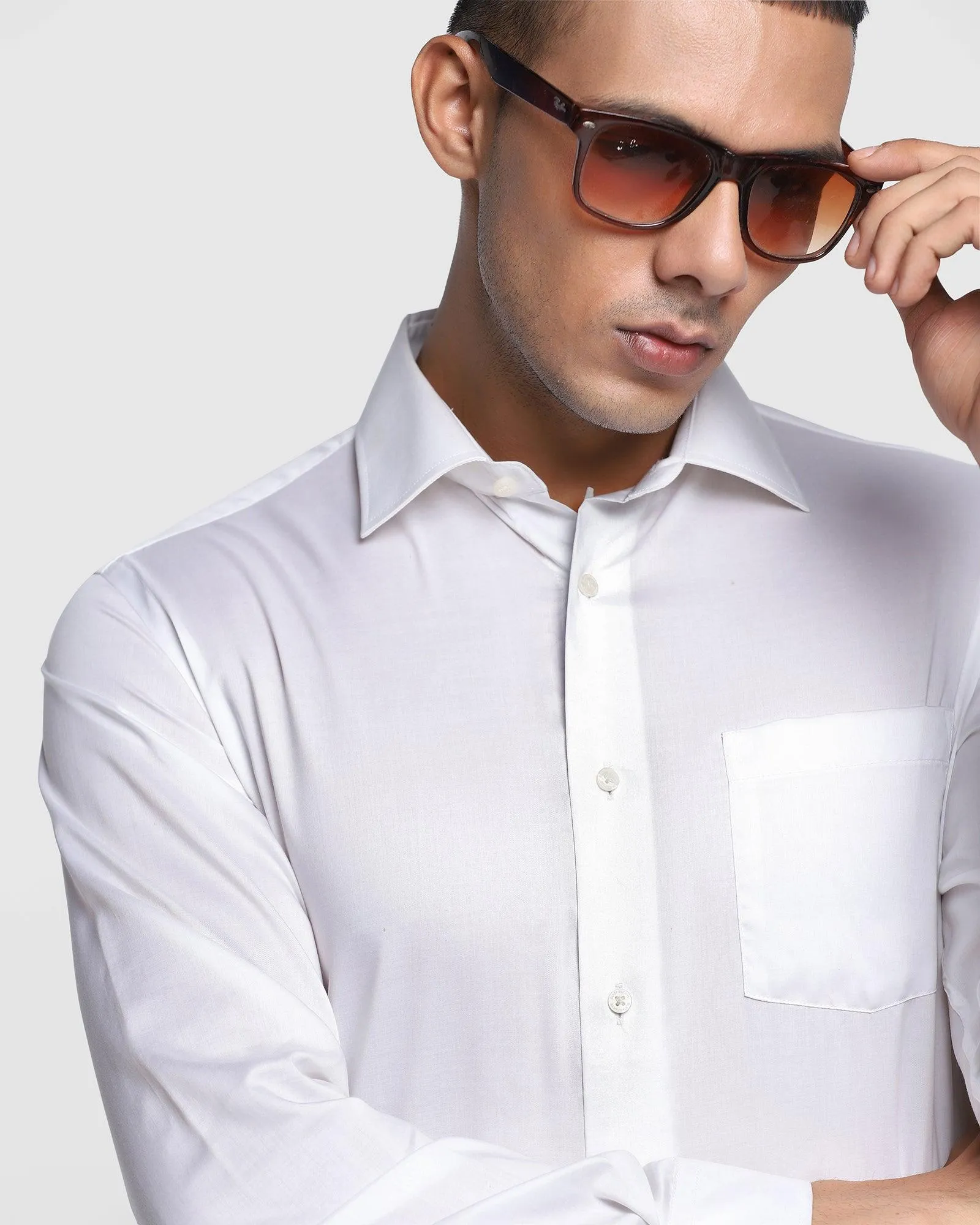 Formal White Solid Shirt - Dawn