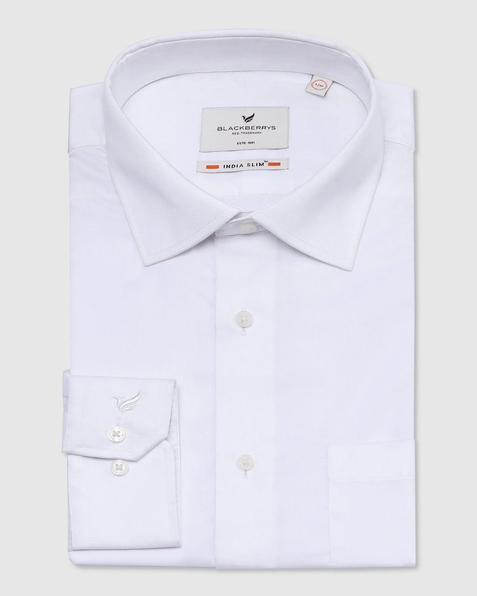 Formal White Solid Shirt - Dawn