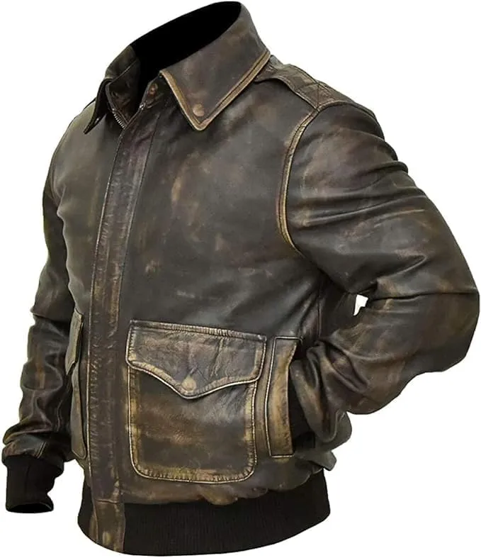 G1 Military RAF Aviator WWII Pilot Bomber Jacket for Men - Men's Original Lambskin Bomber Jacket