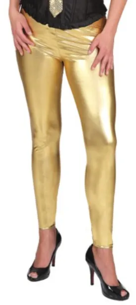 Glanz Leggings gold-metallic