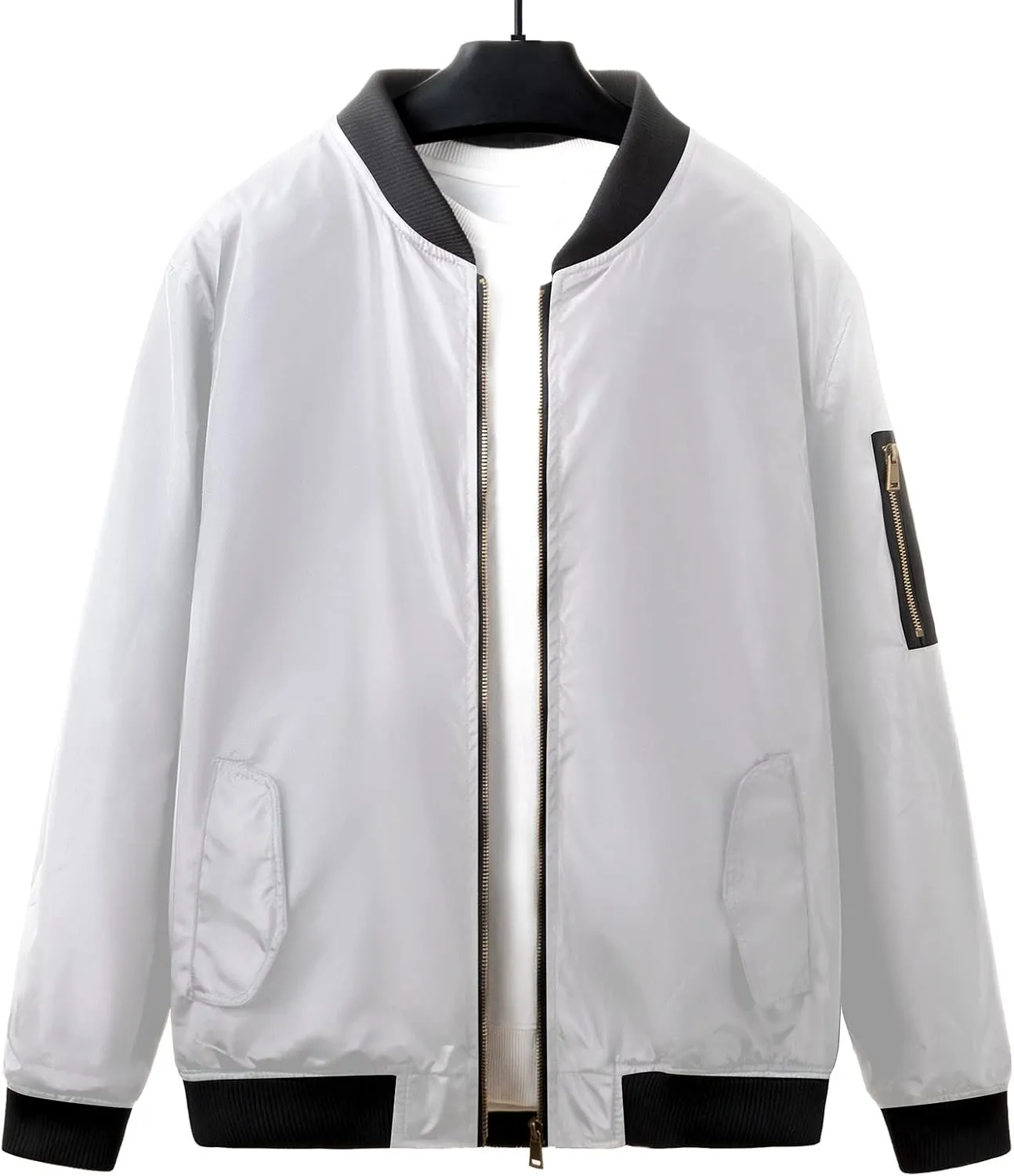 Jackets for Men, Men's Lightweight Bomber Jacket Outdoor Windproof Windbreaker Varsity Jacket Softshell Coat Outwear