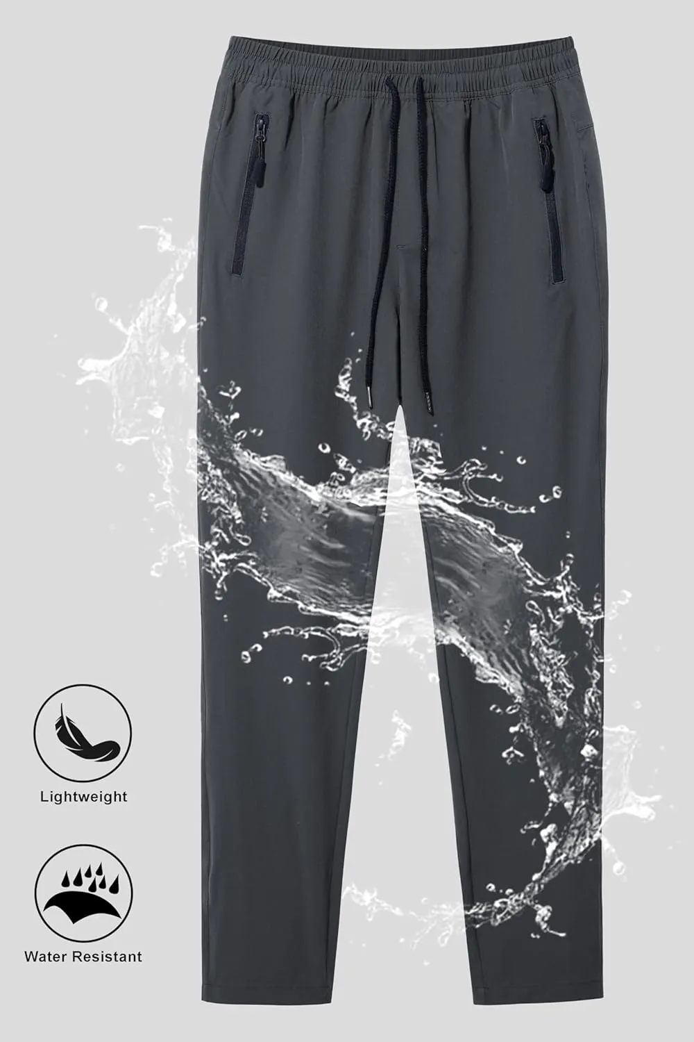 MAGNIVIT Mens Sweatpants with Zipper Pocket Lightweight Quick Dry Athletic Pants Elastic Waist Casual Jogger Gym Hiking Pant