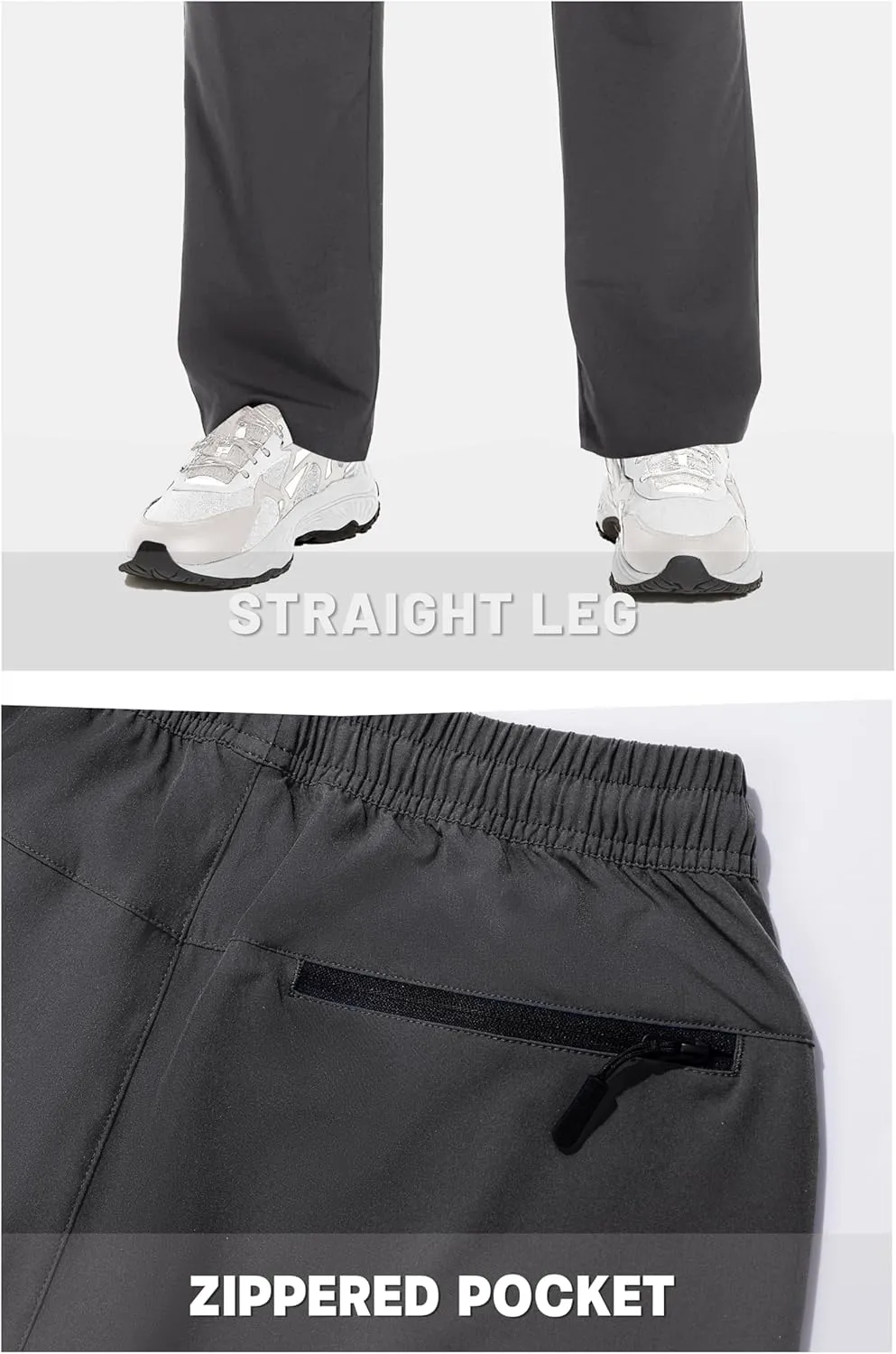 MAGNIVIT Mens Sweatpants with Zipper Pocket Lightweight Quick Dry Athletic Pants Elastic Waist Casual Jogger Gym Hiking Pant