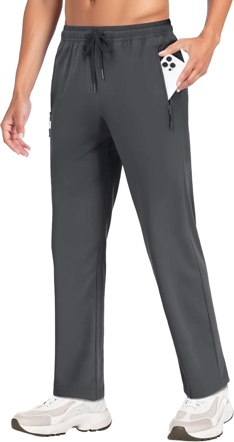 MAGNIVIT Mens Sweatpants with Zipper Pocket Lightweight Quick Dry Athletic Pants Elastic Waist Casual Jogger Gym Hiking Pant