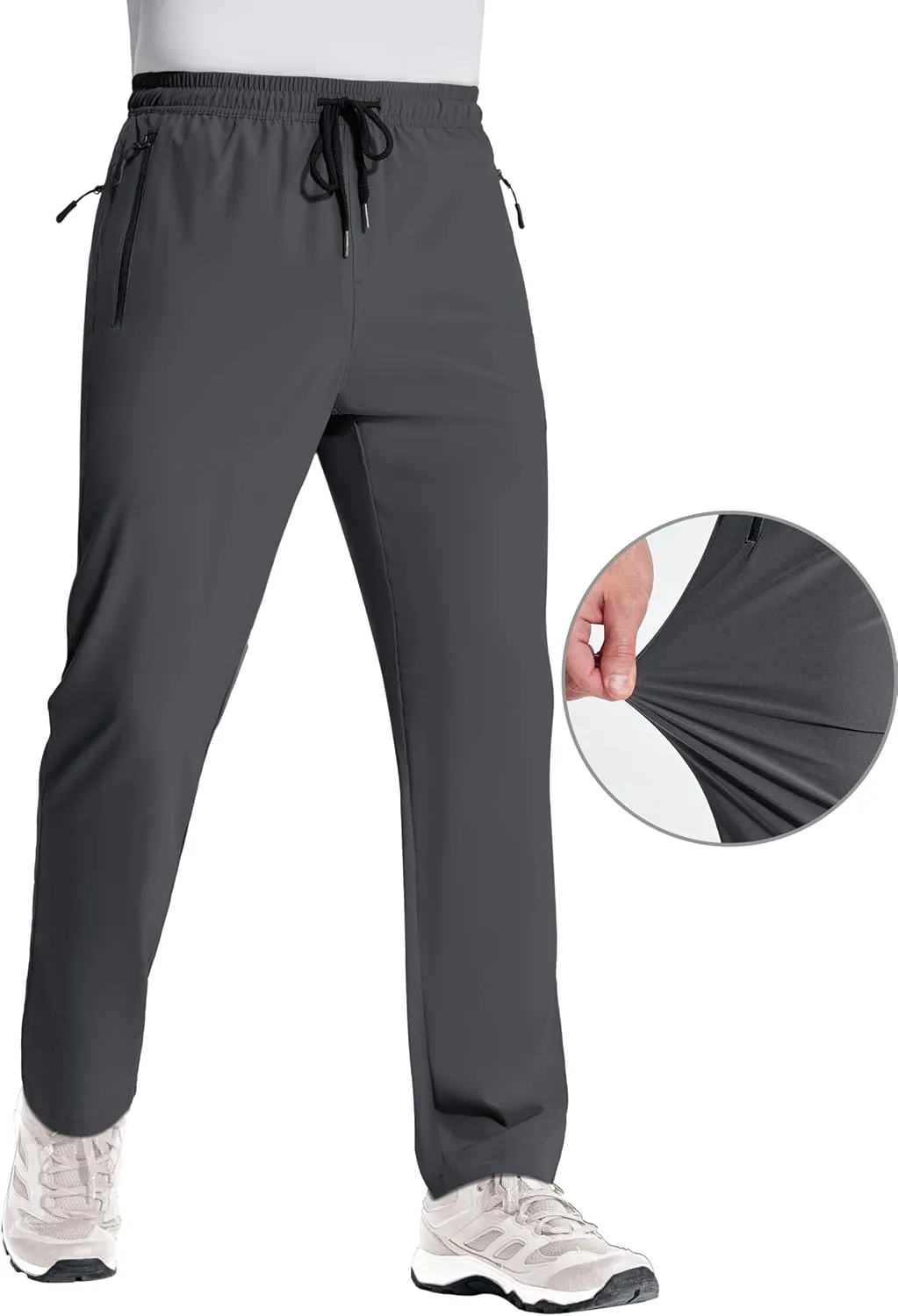 MAGNIVIT Mens Sweatpants with Zipper Pocket Lightweight Quick Dry Athletic Pants Elastic Waist Casual Jogger Gym Hiking Pant