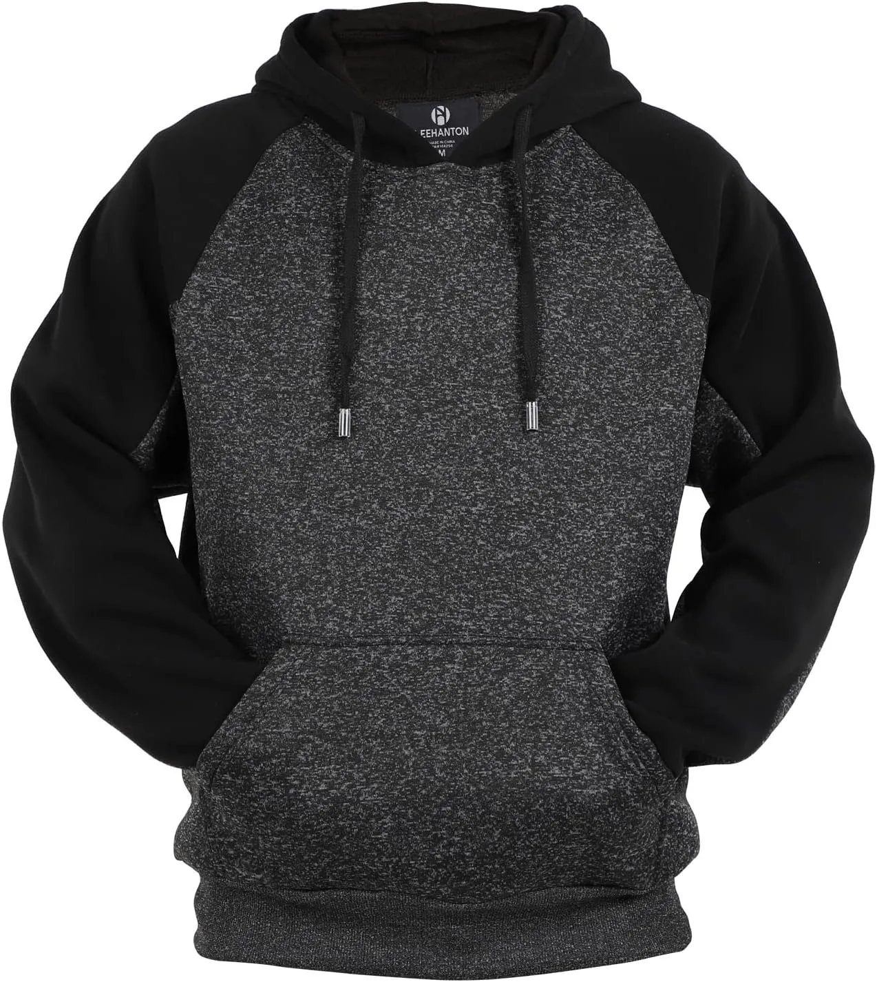 Men's Color Block Hoodie Soft Fleece Sweatshirt with Front Side Pockets