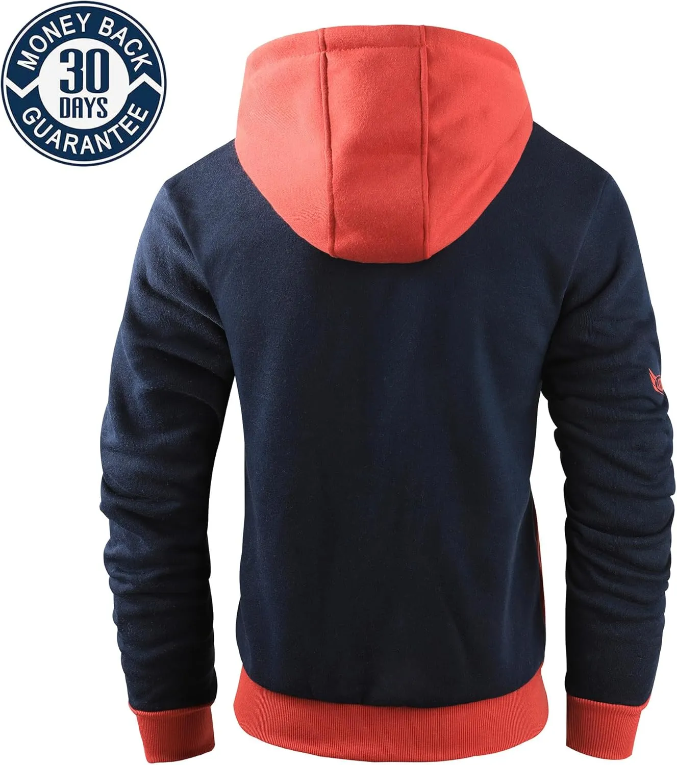 Men's Full Zip Fleece Hoodie zippered Color Block hooded slim Fit Long Sleeve Lightweight Sweatshirt
