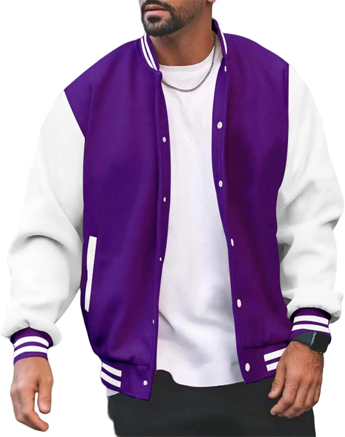 Men's Varsity Letterman Jacket College Baseball High School Bomber Jacket Lightweight Slim Fit Jackets for Men Women