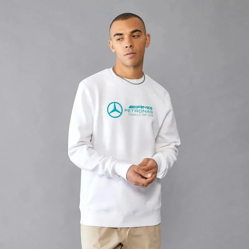 Mercedes AMG Petronas F1 Men's Crew Sweatshirt - Black/White