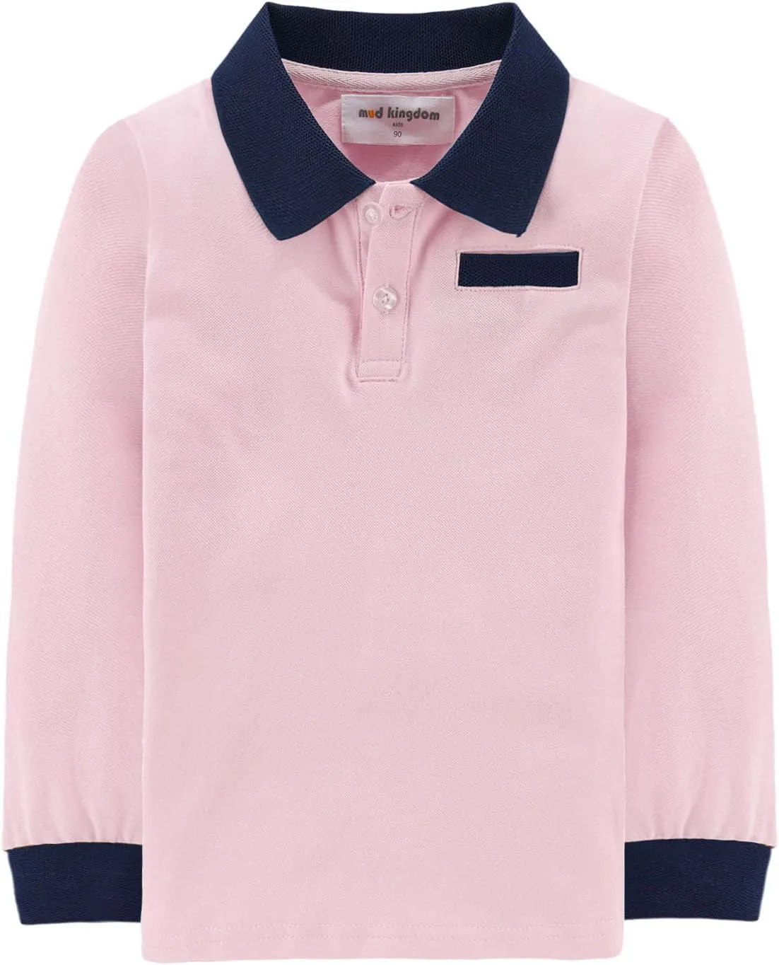 Mud Kingdom Boys Long Sleeve Pique Polo Shirt School Uniform