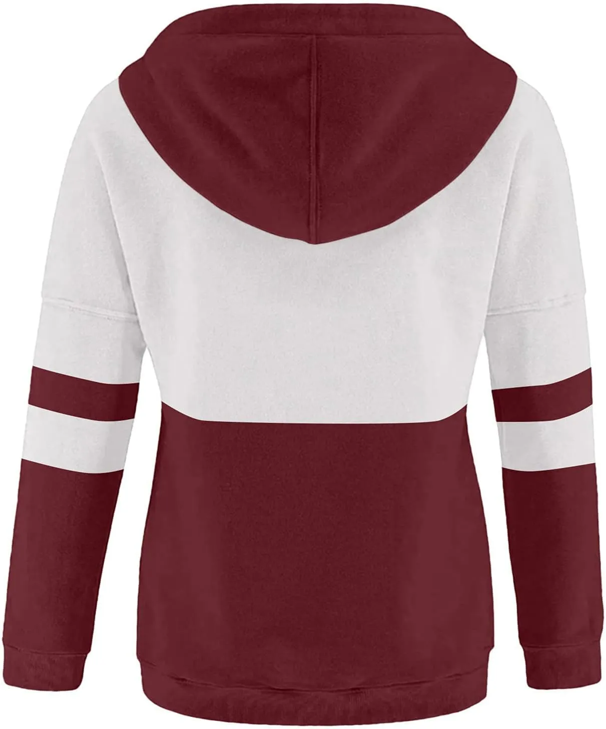 NaRHbrg Lightweight Hoodies for Women Color Block Hooded Sweatshirt Zip-Up Jersey Jacket Long Sleeve Top with Pockets