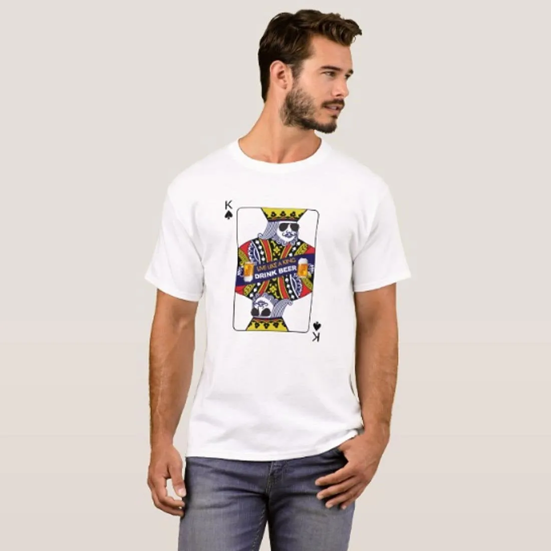 Nutcase Designer Round Neck Men's T-Shirt Wrinkle-Free Poly Cotton Tees - King