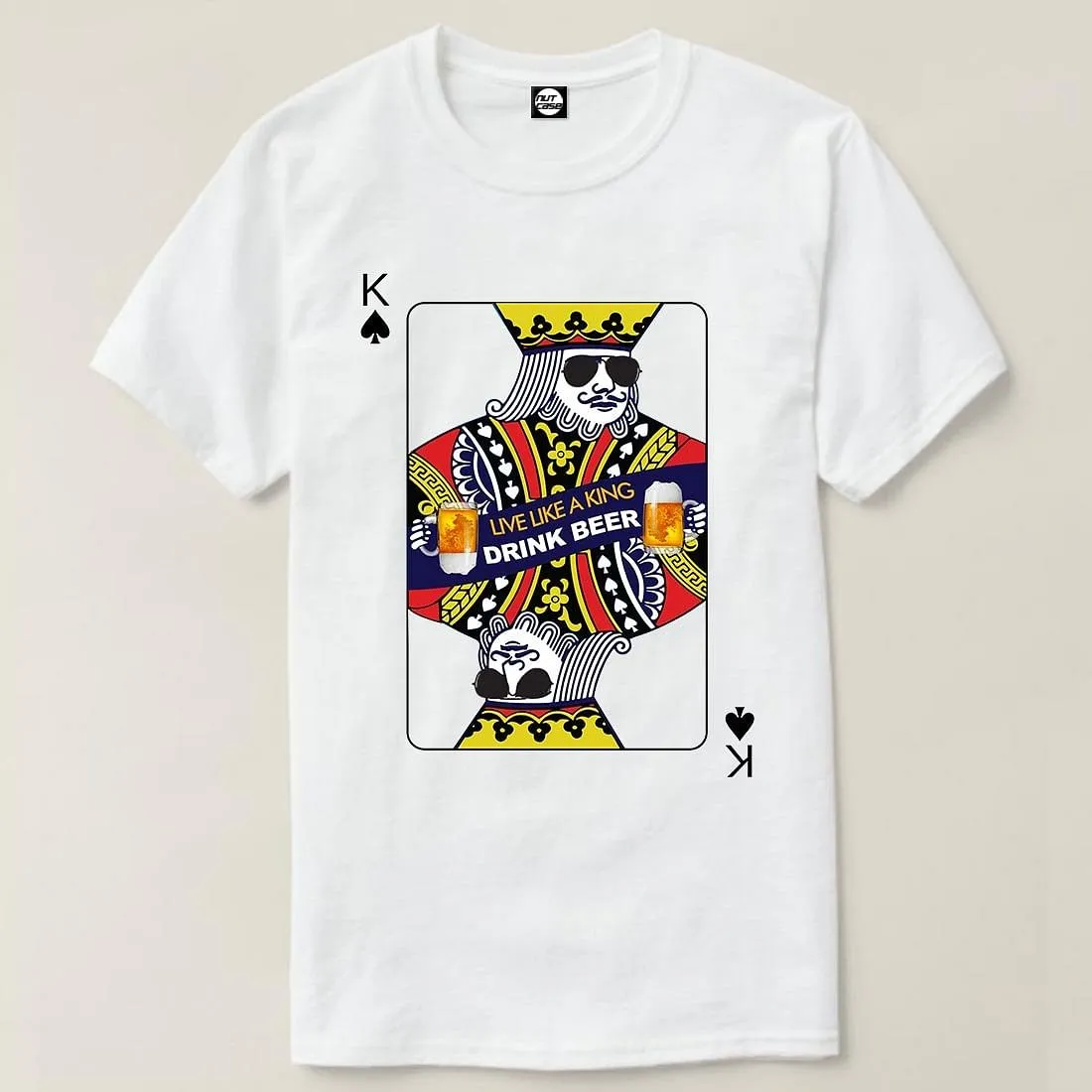 Nutcase Designer Round Neck Men's T-Shirt Wrinkle-Free Poly Cotton Tees - King