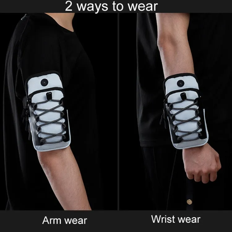 Outdoor Sports Reflective Cell Phone Arm Bag Fitness Portable Mobile Phone Pack(Gray)