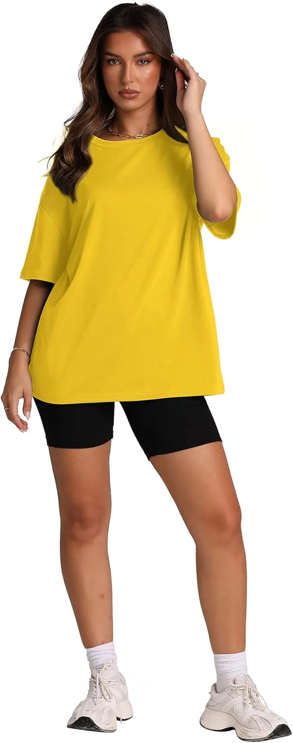 Oversized T Shirts for Women Summer Crewneck Short Sleeve Basic Tops Loose Fit