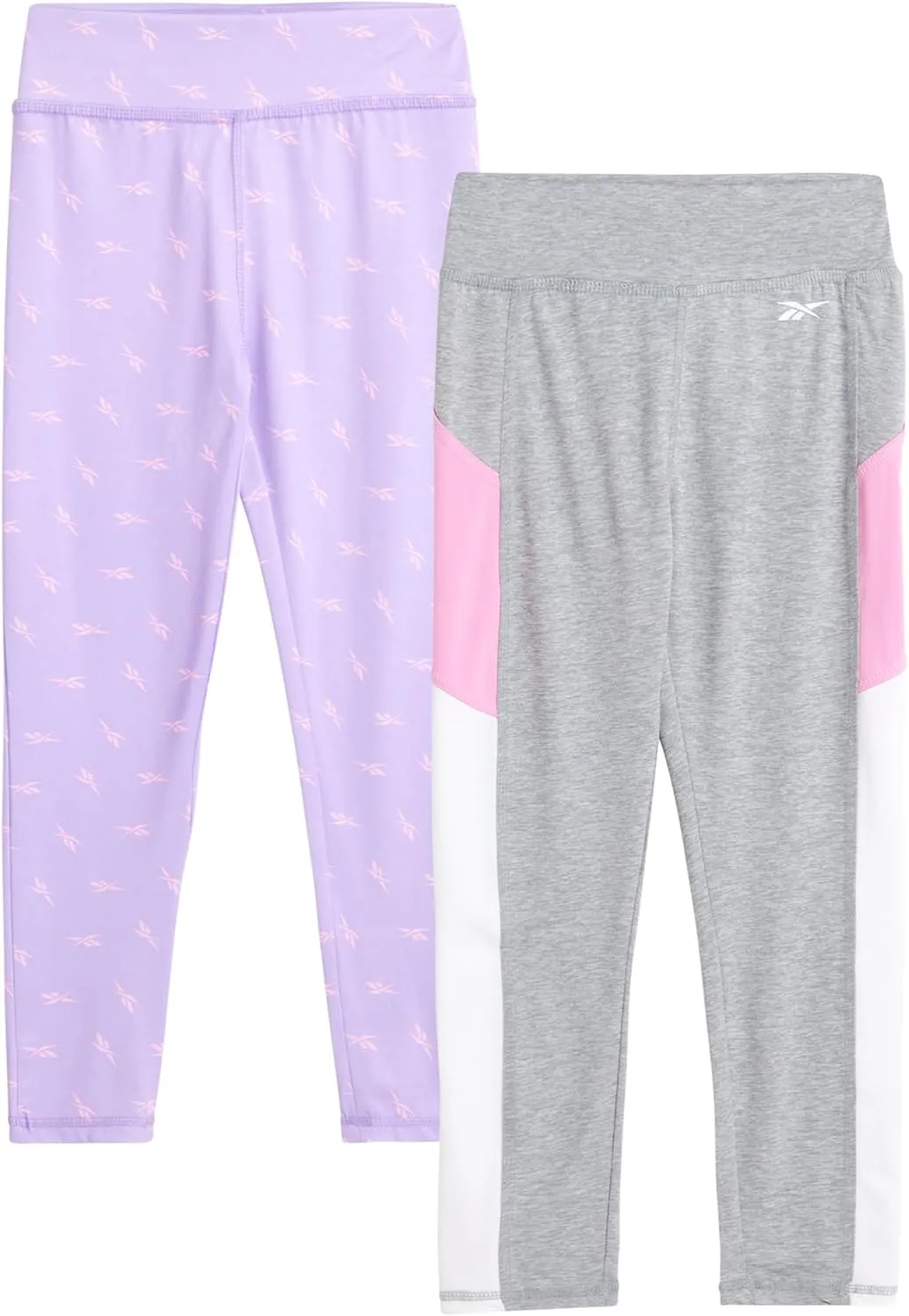 Reebok Girls' Leggings - 2 Pack Active Performance Sports Tights (Size: 7-16)
