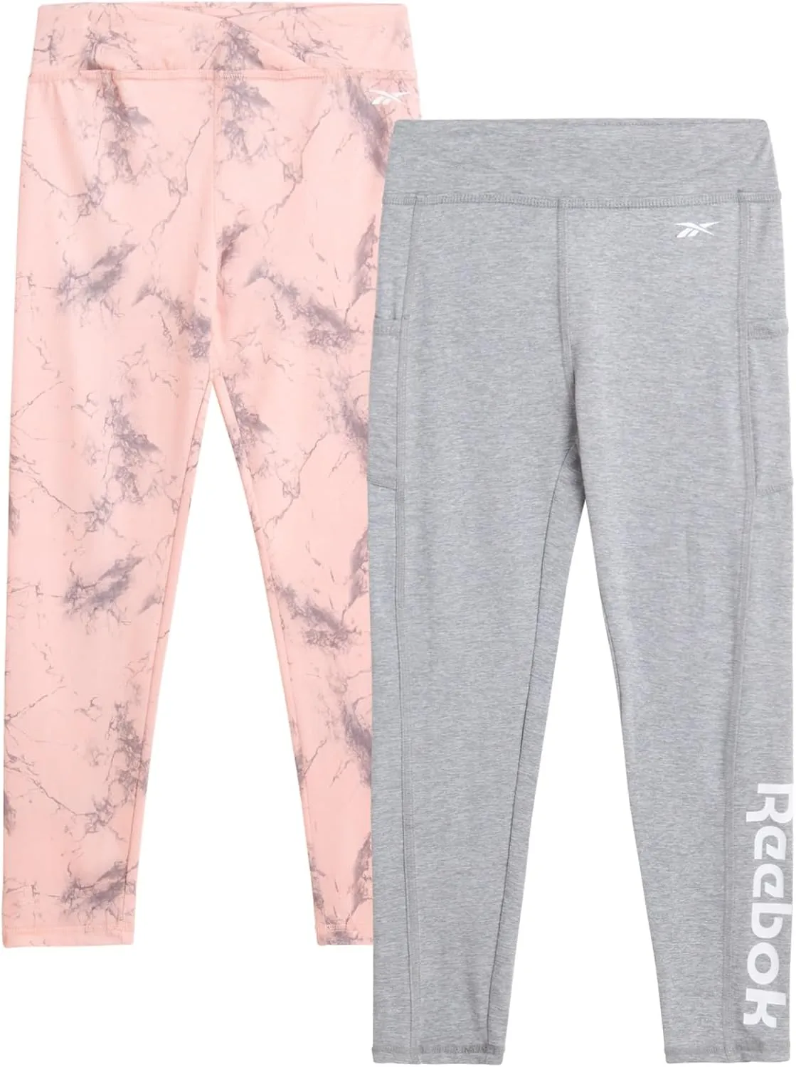 Reebok Girls' Leggings - 2 Pack Active Performance Sports Tights (Size: 7-16)