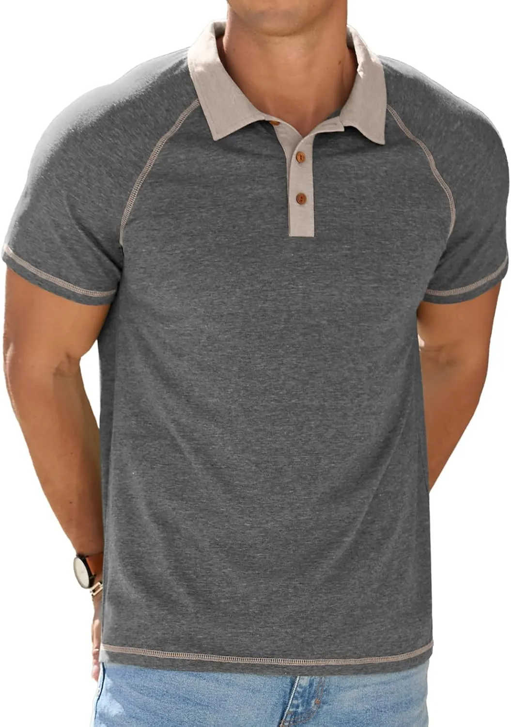 Sailwind Mens Short Sleeve Polo Shirts Cotton Golf Shirts Fashion Casual Raglan