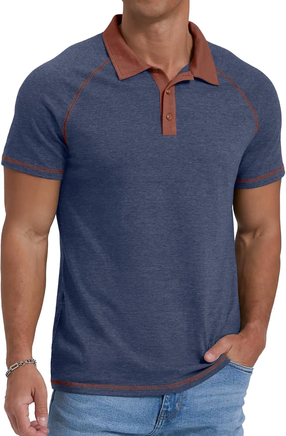 Sailwind Mens Short Sleeve Polo Shirts Cotton Golf Shirts Fashion Casual Raglan