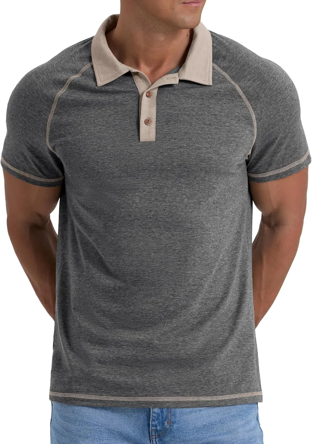 Sailwind Mens Short Sleeve Polo Shirts Cotton Golf Shirts Fashion Casual Raglan