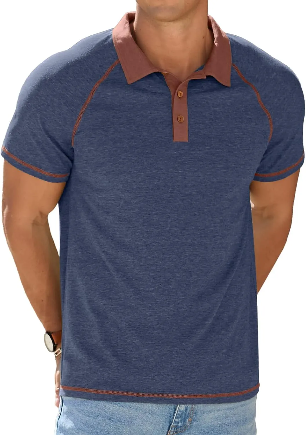 Sailwind Mens Short Sleeve Polo Shirts Cotton Golf Shirts Fashion Casual Raglan