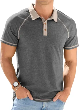 Sailwind Mens Short Sleeve Polo Shirts Cotton Golf Shirts Fashion Casual Raglan