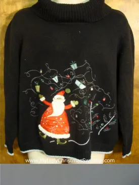 Santa Spreading Christmas Cheer Tacky Xmas Sweater