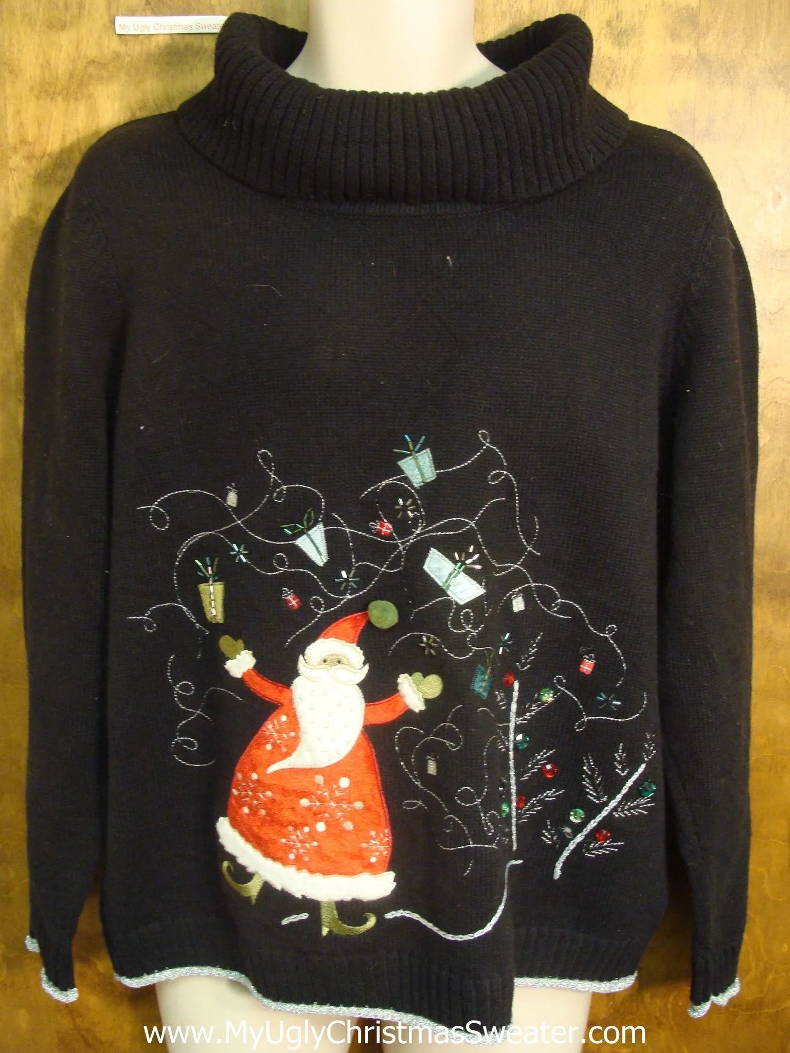 Santa Spreading Christmas Cheer Tacky Xmas Sweater
