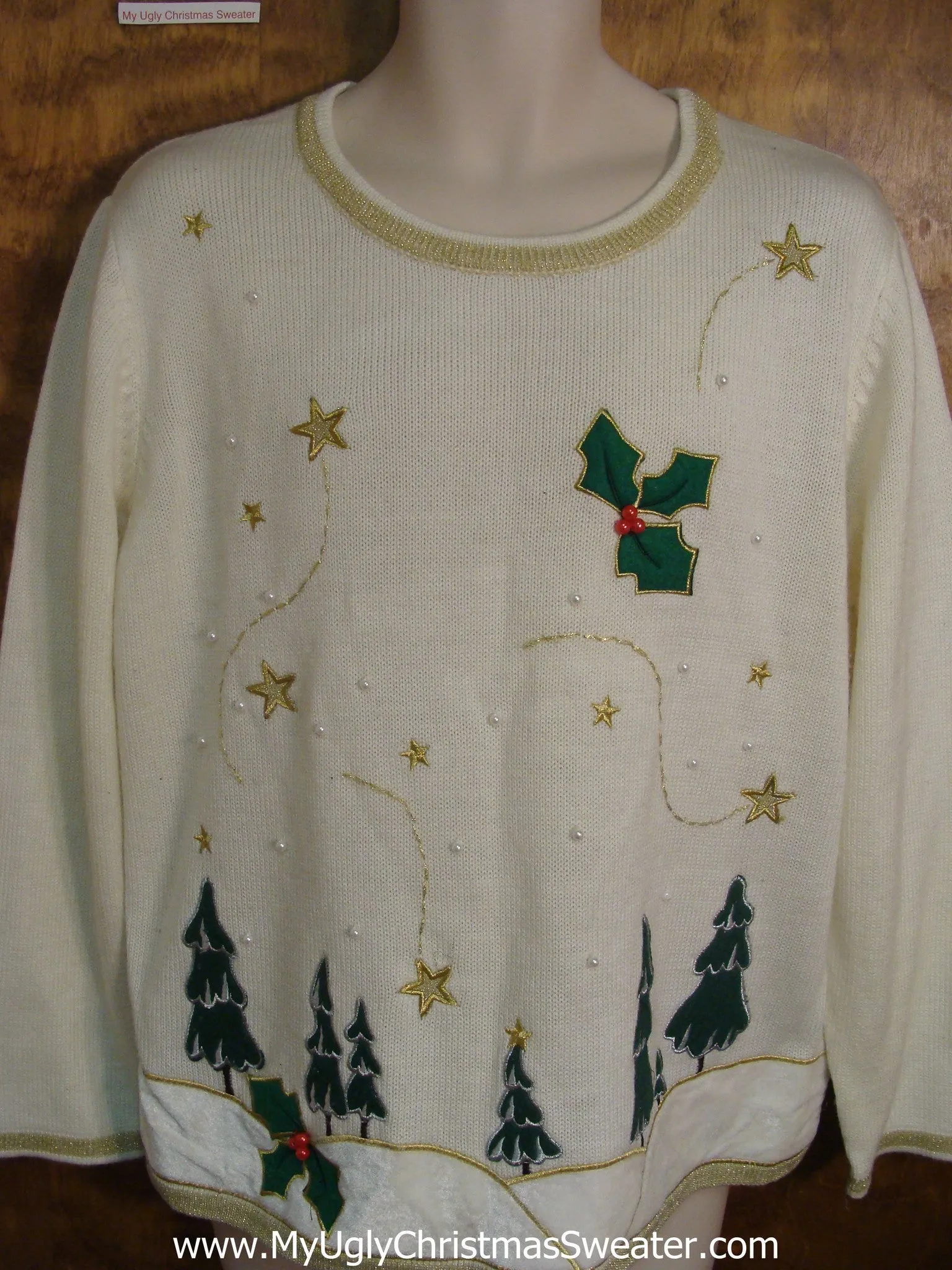 Tacky Ivy and Stars Christmas Sweater