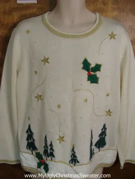 Tacky Ivy and Stars Christmas Sweater