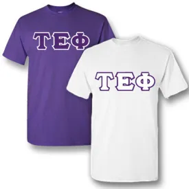 Tau Epsilon Phi Lettered T-Shirt, 2-Pack Bundle Deal - TWILL