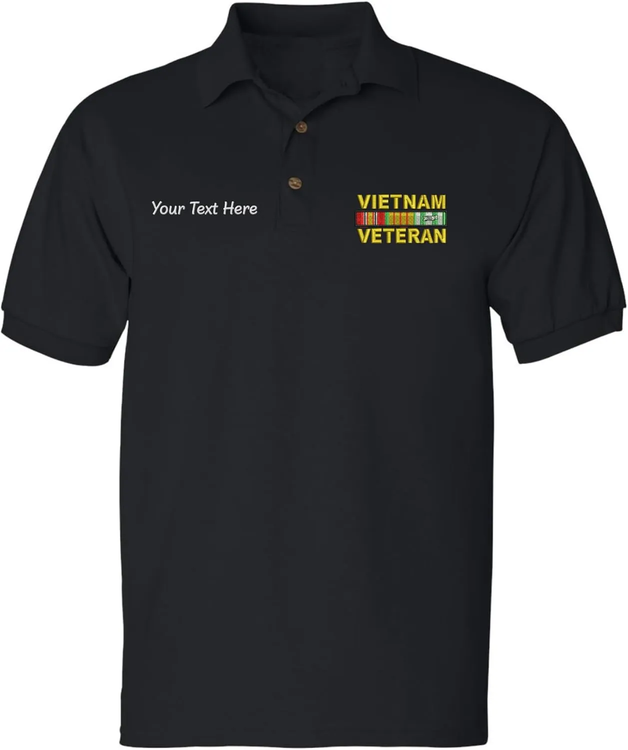 Vietnam Veteran Men's Polo T Shirt Embroidered Army USA Soldier Shirt
