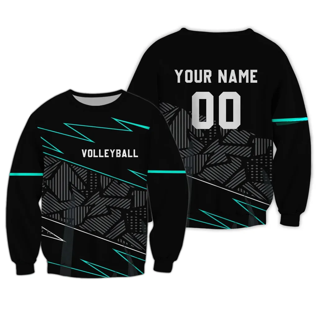 Volleyball Customized Name and Number Basic Unisex 3D Full Printed Sweatshirt Hoodie Christmas Shirt