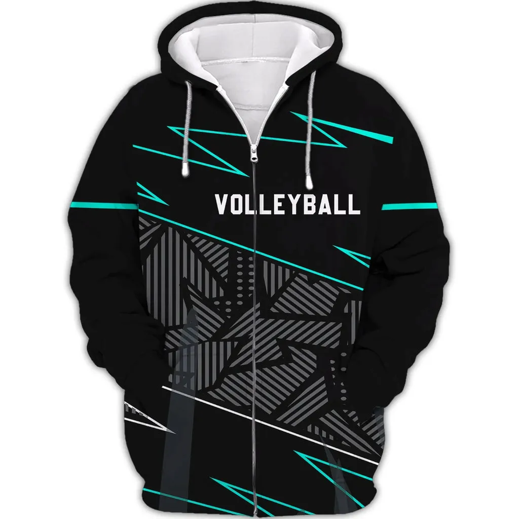 Volleyball Customized Name and Number Basic Unisex 3D Full Printed Sweatshirt Hoodie Christmas Shirt