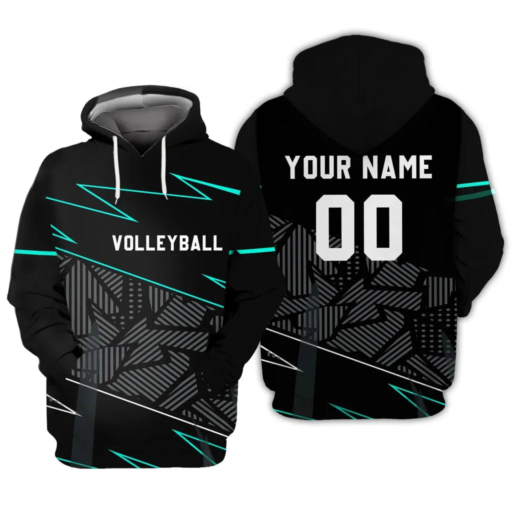 Volleyball Customized Name and Number Basic Unisex 3D Full Printed Sweatshirt Hoodie Christmas Shirt