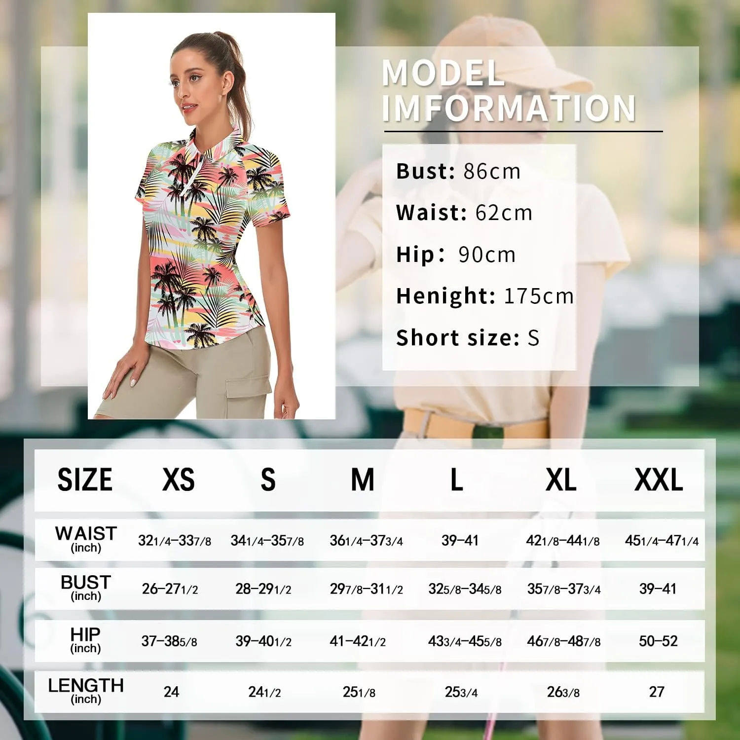 Women's Golf Shirt Short Sleeve Tennis Shirt Quarter Zip Golf Pullover Golf Polo Shirts Argyle Tops