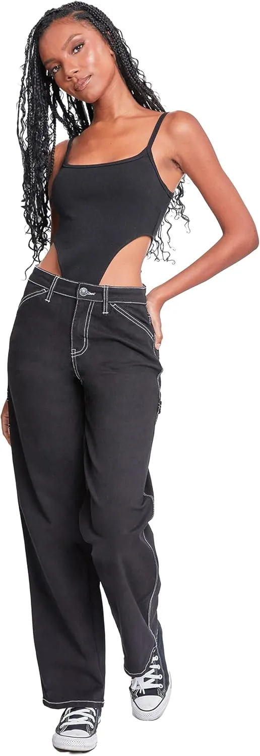 YMI Jeans Women's High Rise Carpenter Straight Leg Pants