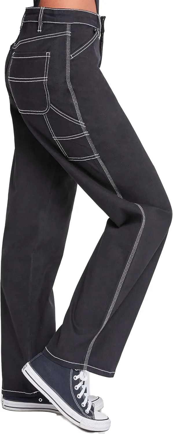 YMI Jeans Women's High Rise Carpenter Straight Leg Pants
